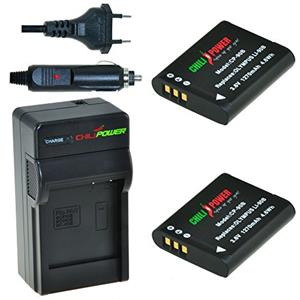 Chilipower 2 x Li-90B accu's voor Olympus - inclusief oplader en autolader - Origineel 