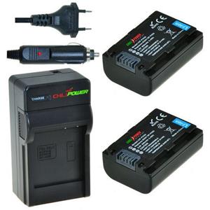 Chilipower 2 x NP-FH50 accu's voor Sony - inclusief oplader en autolader - Origineel 