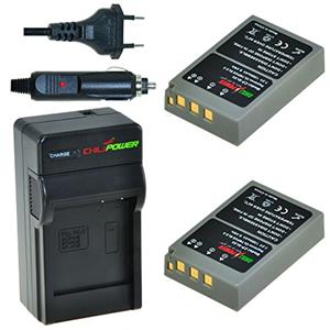 Chilipower 2 x BLS-5 accu's voor Olympus - inclusief oplader en autolader - Origineel 