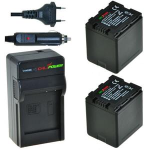 Chilipower 2 x VW-VBN260 accu's voor Panasonic - inclusief oplader en autolader - Origineel 