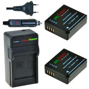 Chilipower 2 x DMW-BLG10 accu's voor Panasonic - inclusief oplader en autolader - Origineel 