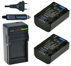 Chilipower 2 x NP-FV50 accu's voor Sony - inclusief oplader en autolader - Origineel 