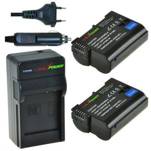 Chilipower 2 x EN-EL15 accu's voor Nikon - inclusief oplader en autolader - Origineel 