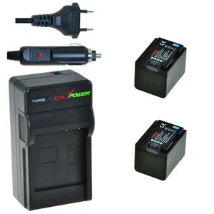 Chilipower 2 x BP-727 accu's voor Canon - inclusief oplader en autolader - Origineel 