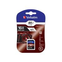 Verbatim Speicherkarte SDHC/SDXC Premium, Speicherkapazität 16 GB
