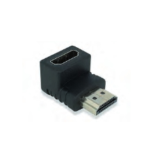 HDMI Mannelijk naar Vrouwelijk Adapter Haaks - Zwart