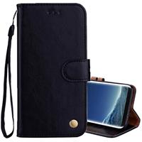 Voor Sumsung Galaxy S8 PLUS Business Style olie Wax textuur horizontaal lederen draagtas met houder & kaartsleuven & Wallet(Black) spiegelen