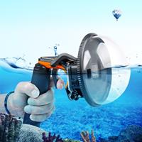 Shutter Trigger + Dome Port Lens Transparent Cover + Floating Hand Grip Diving Buoyancy Stick with Adjustable Anti-lost Strap & Screw & Wrench for GoPro HERO6 /5