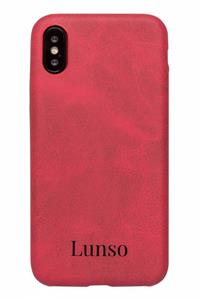 Lunso ultra dunne backcover hoes - iPhone X / XS - lederlook rood