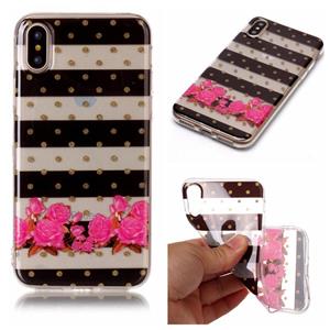 Qubits Softcase strepen en bloemen hoes iPhone X / XS