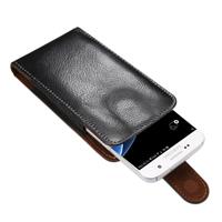Universeel 5.2 inch vertikaal Litchi structuur PU leren Hoesje met draaibare riemhouder voor Samsung Galaxy S7 & S6 Edge & S6 & S5 Sony Xperia Z5 & Z
