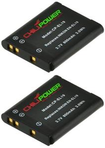 Chilipower EN-EL19 accu voor Nikon - 800mAh - 2-Pack