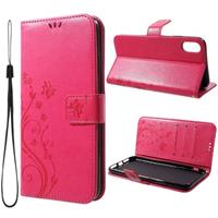 Butterfly Series iPhone XR Wallet Hoesje - Hot Pink