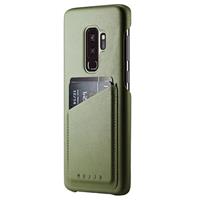 Mujjo Leather Wallet Case Galaxy S9 Plus grün