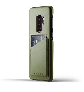 Samsung Galaxy S9+ Mujjo Wallet Leder Cover - Olijf