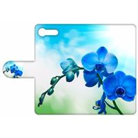 Sony Xperia X Compact Design Hoesje Blauw Orchidee Plant