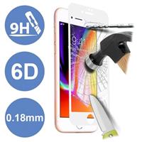 6D Full Cover iPhone 7 / iPhone 8 Glazen Screenprotector - 9H - Wit