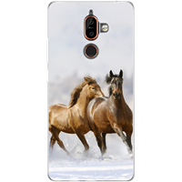 Nokia 7 Plus Uniek Design TPU Hoesje Paarden