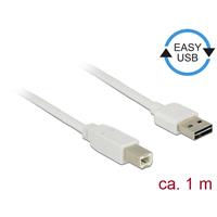 delock Kabel EASY-USB 2.0 Typ-A Stecker > USB 2.0 Typ-B Stecker 1 m we