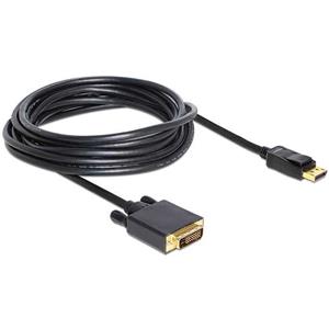 delock DisplayPort / DVI Anschlusskabel [1x DisplayPort Stecker - 1x DVI-Stecker 24+1pol.] 5.00m Sch