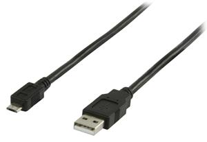 Valueline USB 2.0 USB A male - USB micro B male kabel 0,50 m zwart