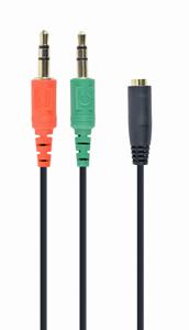 CableXpert 3,5 mm stereo + microfoon naar 4-pins 3,5 mm adapterkabel