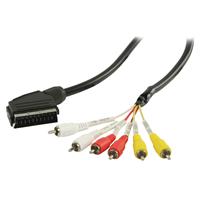 Valueline SCART - RCA kabel SCART mannelijk - 6x RCA mannelijk 2,00 m zwart - Va