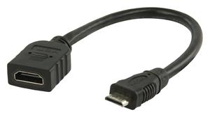 Valueline High Speed HDMI-kabel met ethernet HDMI mini-connector - HDMI input 0,20 m zwart