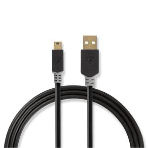 Nedis Kabel USB 2.0 A male - Mini 5-pins male 2,0 m Antraciet