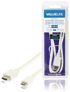 Valueline High Speed HDMI-kabel met ethernet HDMI-connector - HDMI mini-connector 1,00 m wit