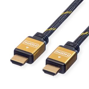 Roline HDMI Anschlusskabel HDMI-A Stecker 15.00m Schwarz, Gold 11.04.5508 doppelt geschirmt, vergold