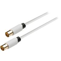 Konig Coax kabel 90 dB coax male - male 1,00 m wit - 