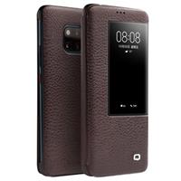 Qialino Smart View Huawei Mate 20 Pro Leren Case - Coffee