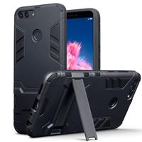 Double Armor Layer hoes met stand - Huawei P Smart - zwart