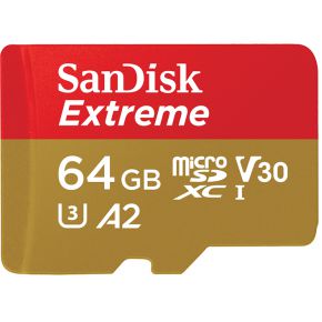 Sandisk Extreme flashgeheugen 64 GB MicroSDXC Klasse 3 UHS-I