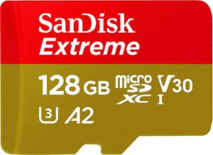 Sandisk MicroSDXC Extreme 128GB 160mb / 90mb,U3,V30