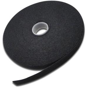 Velcro tape on roll, Black - MicroConnect