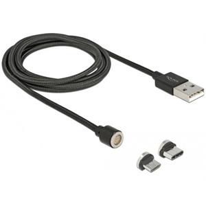 Delock Magnetische USB data- en laadkabel set voor Micro