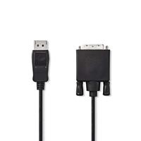 Nedis Displayport-Kabel / DisplayPort Stecker / DVI-D 24+1-Pin Stecker / 1080p / Vernickelt / 2.00 m / rund / PVC / Schwarz / Plastikbeutel
