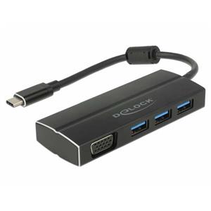 Delock USB-C 3.1 type C > 3 x USB 3.0 Type-A Hub + 1 x VG