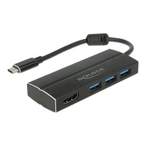 Delock USB-C 3.1 > 3 x USB 3.0 A Hub + HDMI 4K
