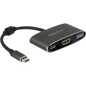 Delock USB-C male > HDMI female 4K 30 Hz + USB-A + USB-C
