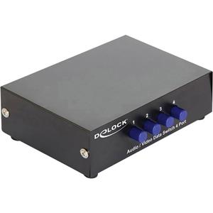 Delock Switch Audio / Video 4 port manual bidirectional - Quality4All