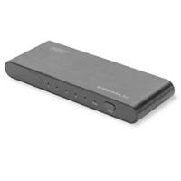 Digitus DS-45317 5 poorten HDMI-switch Met metalen behuizing, Ultra HD-geschikt, Met aluminium behuizing, LED-weergave, Met afstandsbediening 4096 x 2160 pix