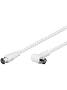 goobay SAT antenna cable white, 2.50 m (100% shielded) 90? angled F-Quick plu