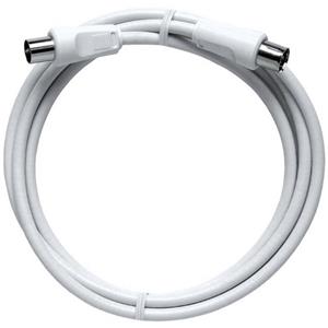 Axing Antenne Aansluitkabel [1x Antennestekker 75 Ώ - 1x Antennebus 75 Ώ] 2.50 m 85 dB Wit