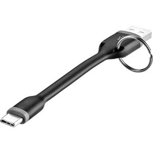 Renkforce USB 2.0 Aansluitkabel [1x USB-A 2.0 stekker - 1x USB-C stekker] 0.10 m Zwart