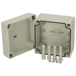 Fibox MNX ABS 95/75 HG Installatiebehuizing 100 x 100 x 75 ABS, Polyamide Lichtgrijs (RAL 7035) 1 stuks