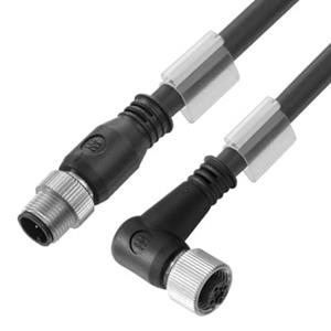 Weidmüller 1279470300 Sensor/actuator connector, geassembleerd M12 Aantal polen (sensoren): 8 Stekker, recht, Bus, haaks 3.00 m 1 stuk(s)