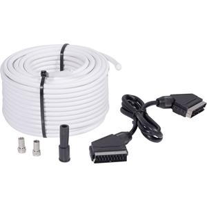 BKL Electronic SAT-Anschluss-Set (SAT-Koaxialkabel [25 m] + SCART-Kabel + 2x F-Stecker)